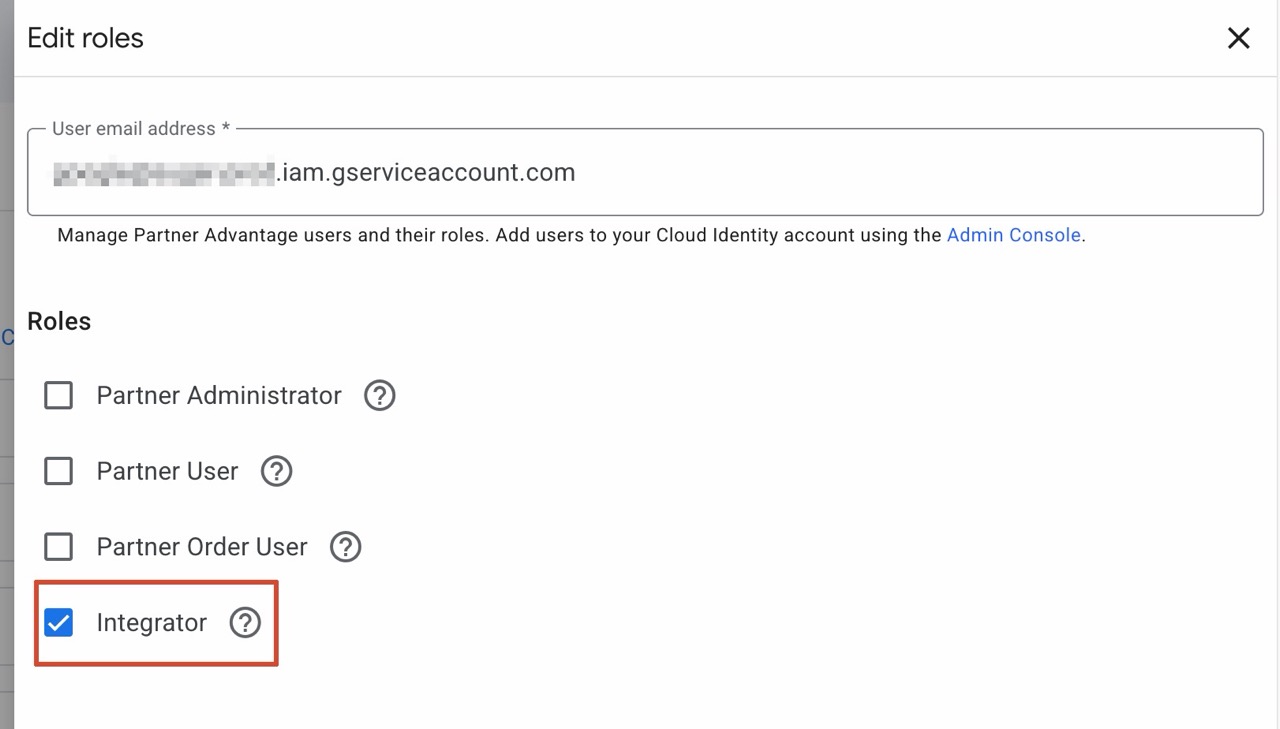 Add Suger's Google Service Account as Integrator