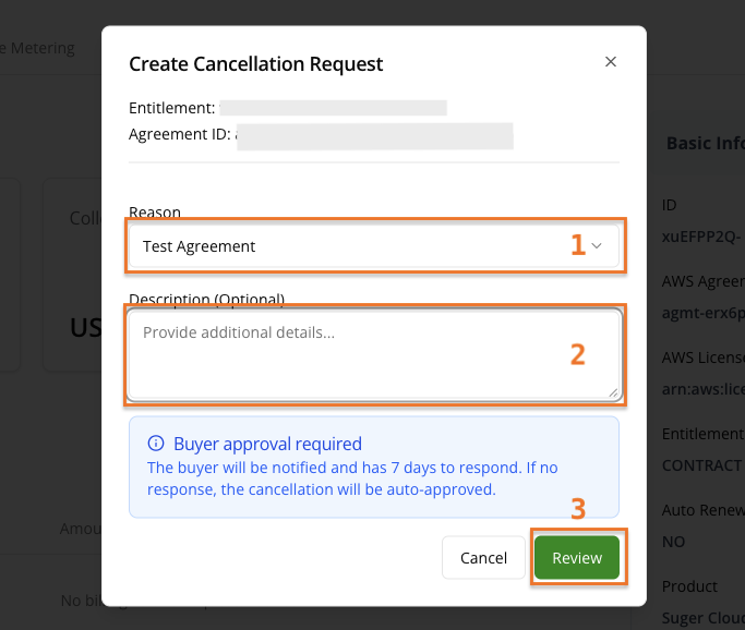 Create a cancellation request