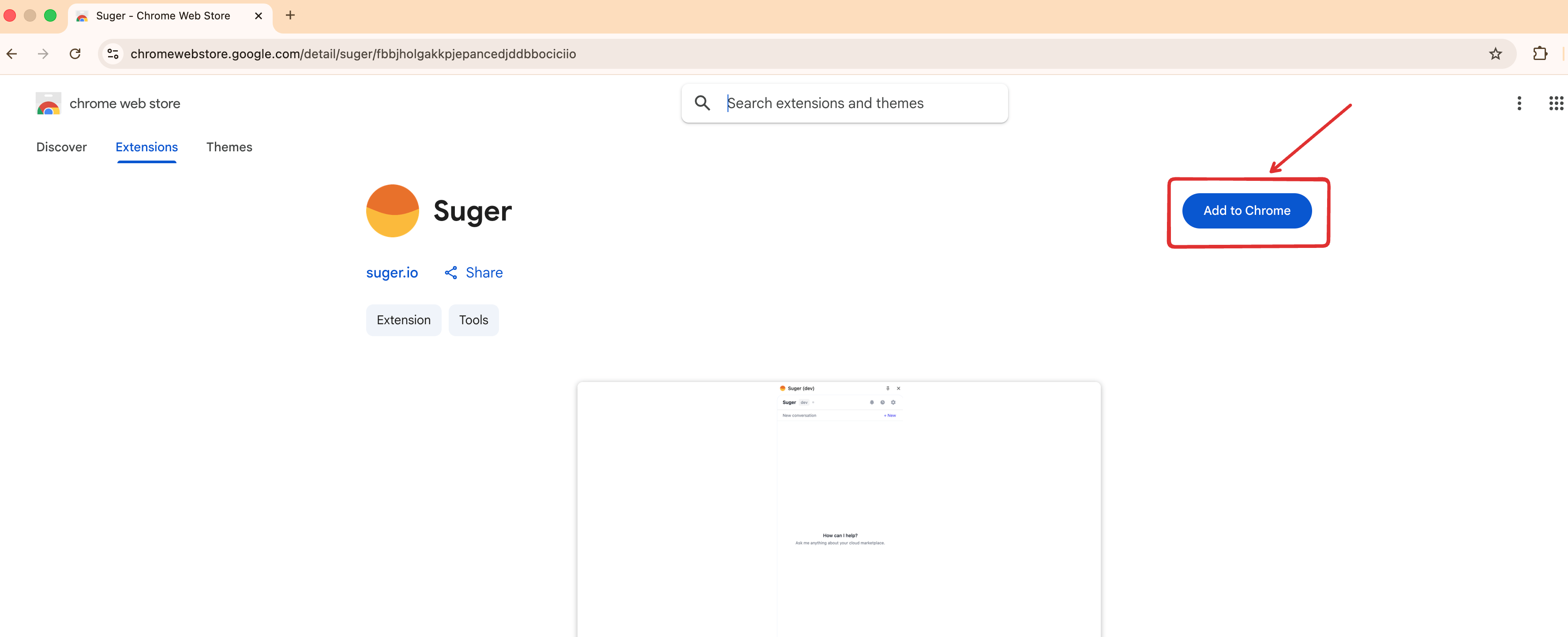 Install Suger from the Chrome Web Store