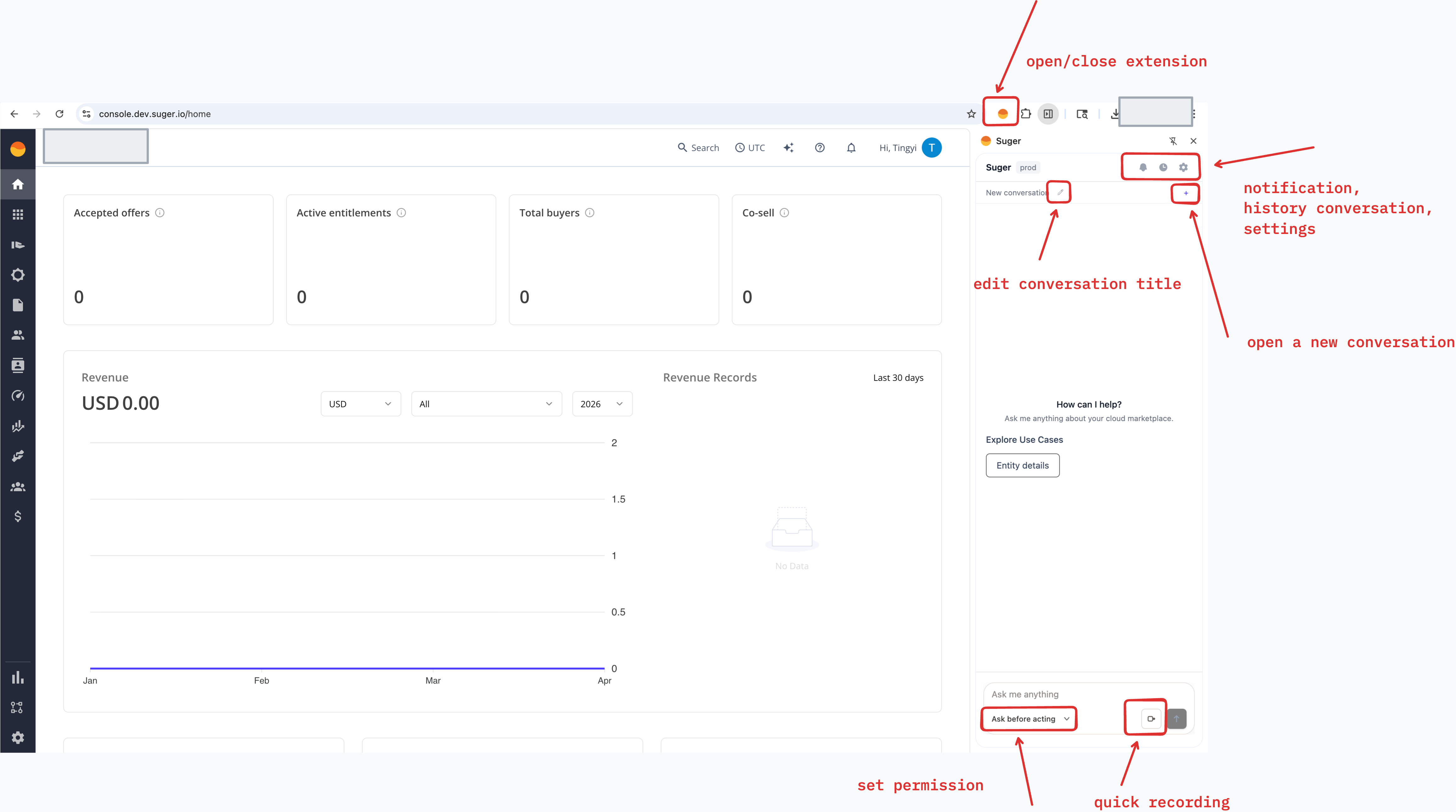 Suger side panel with annotations