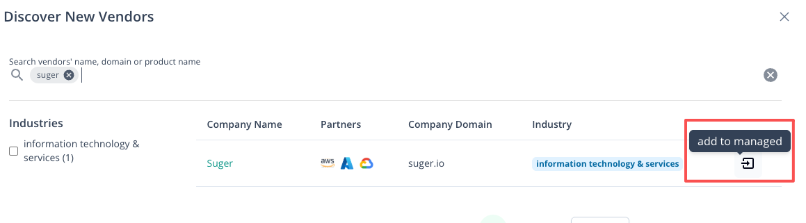 Add to managed in list